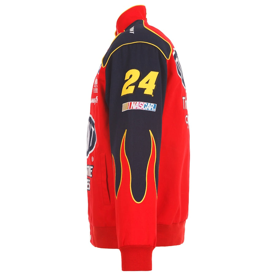 New With Tags NASCAR Jeff Gordon DuPont JH Design Navy Blue Red Full Snap Jacket