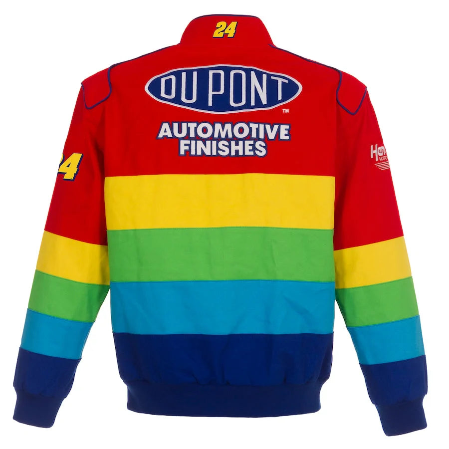New With Tags NASCAR Jeff Gordon DuPont JH Design Rainbow Snap Jacket