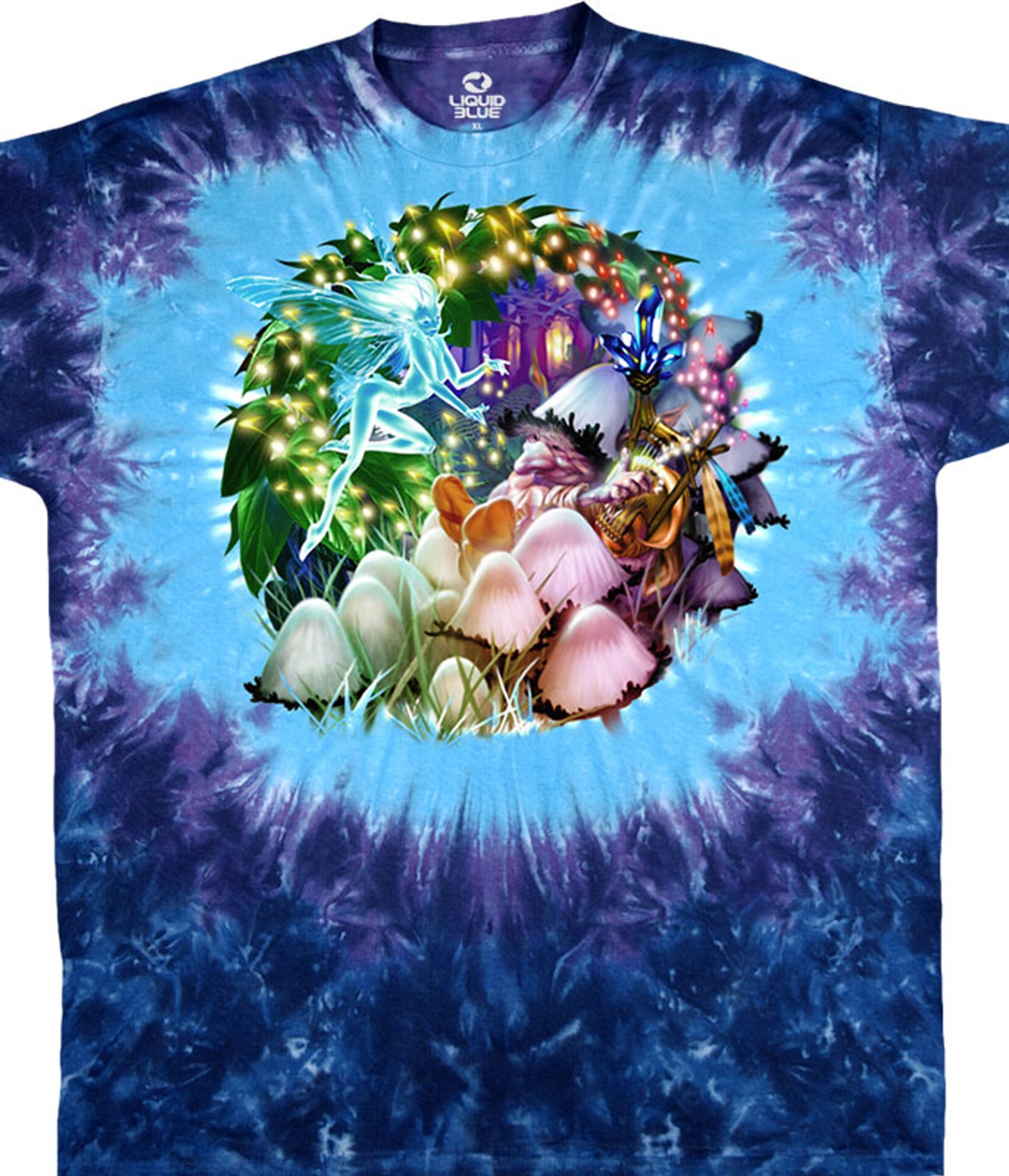 Liquid Blue Mushroom Garden Tie-Dye TShirt