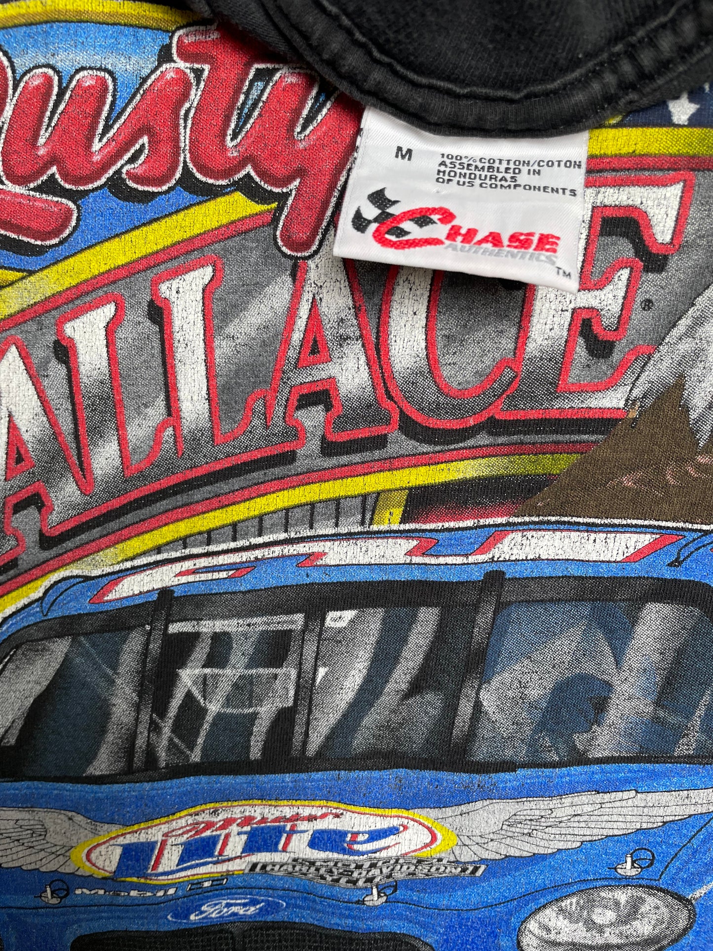 Vintage 1999 Rusty Wallace Miller Lite Harley Davidson NASCAR #2 TShirt Medium