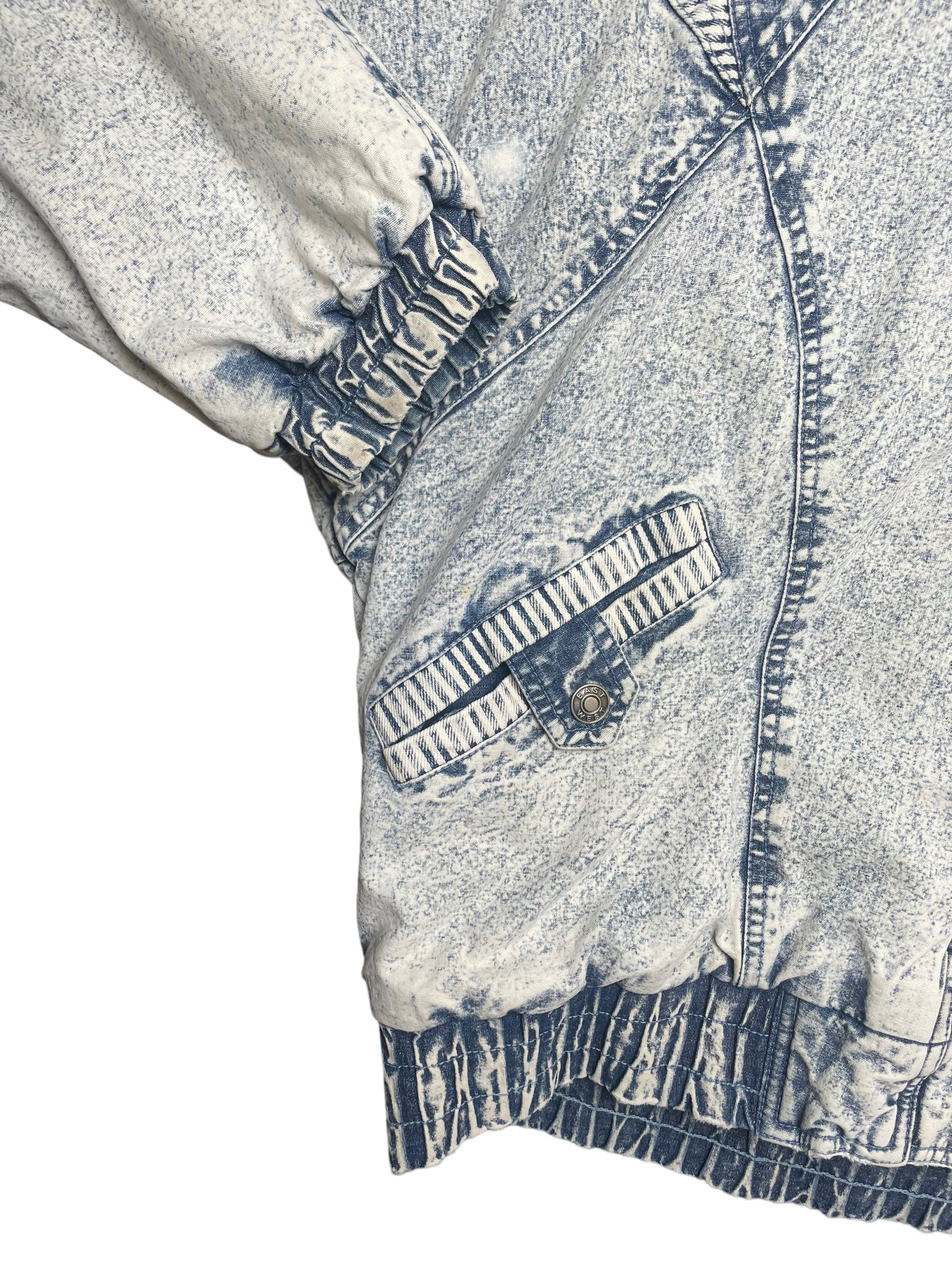 Vintage 80s East West By The Panda Group Inc. Denim Puffer Jacket Large