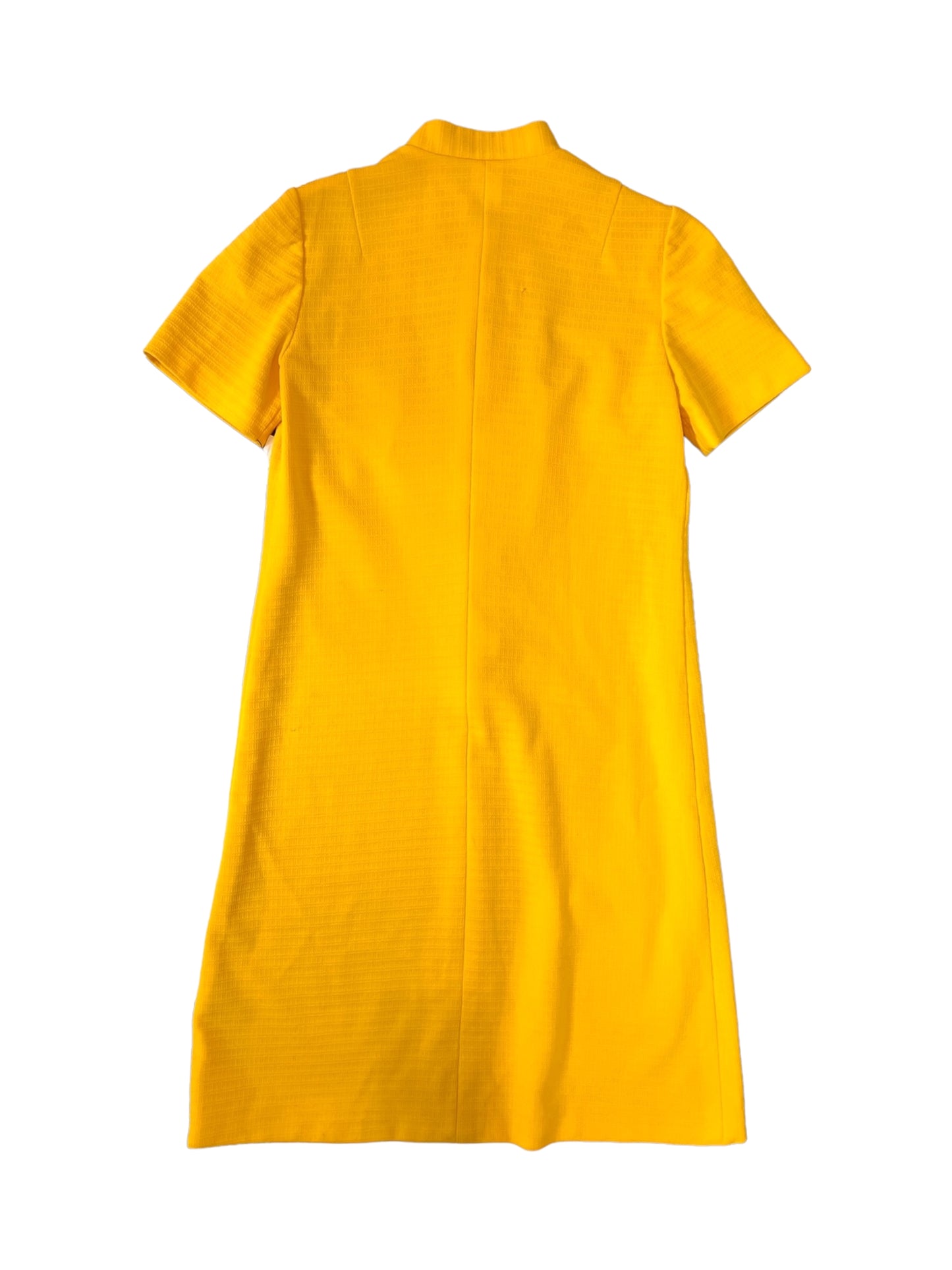Vintage 60s Yellow Mod Mini Dress With Front Buttons