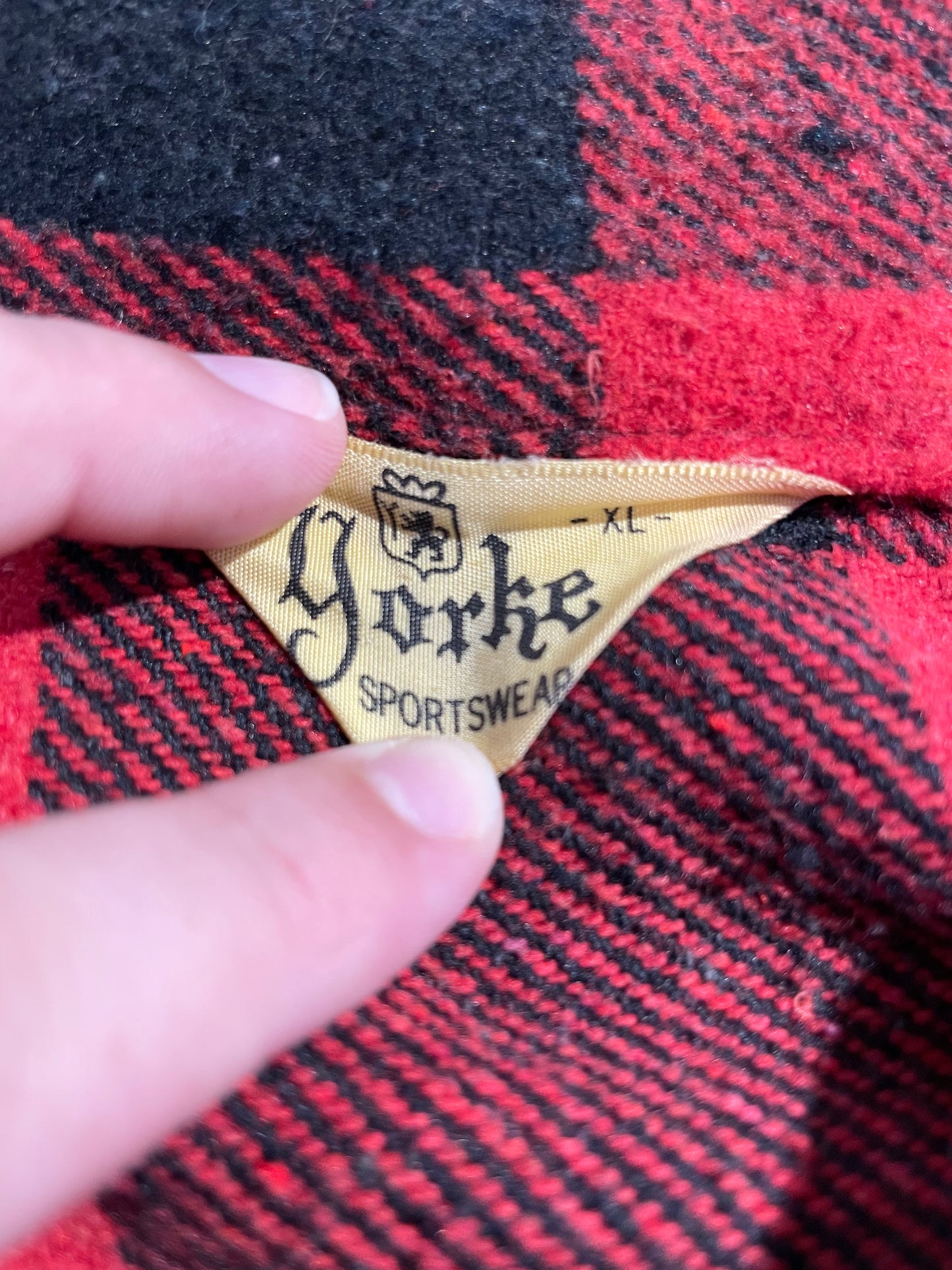 Vintage 50s Yorke Buffalo Sportswear Plaid Zip Up Jacket XLarge