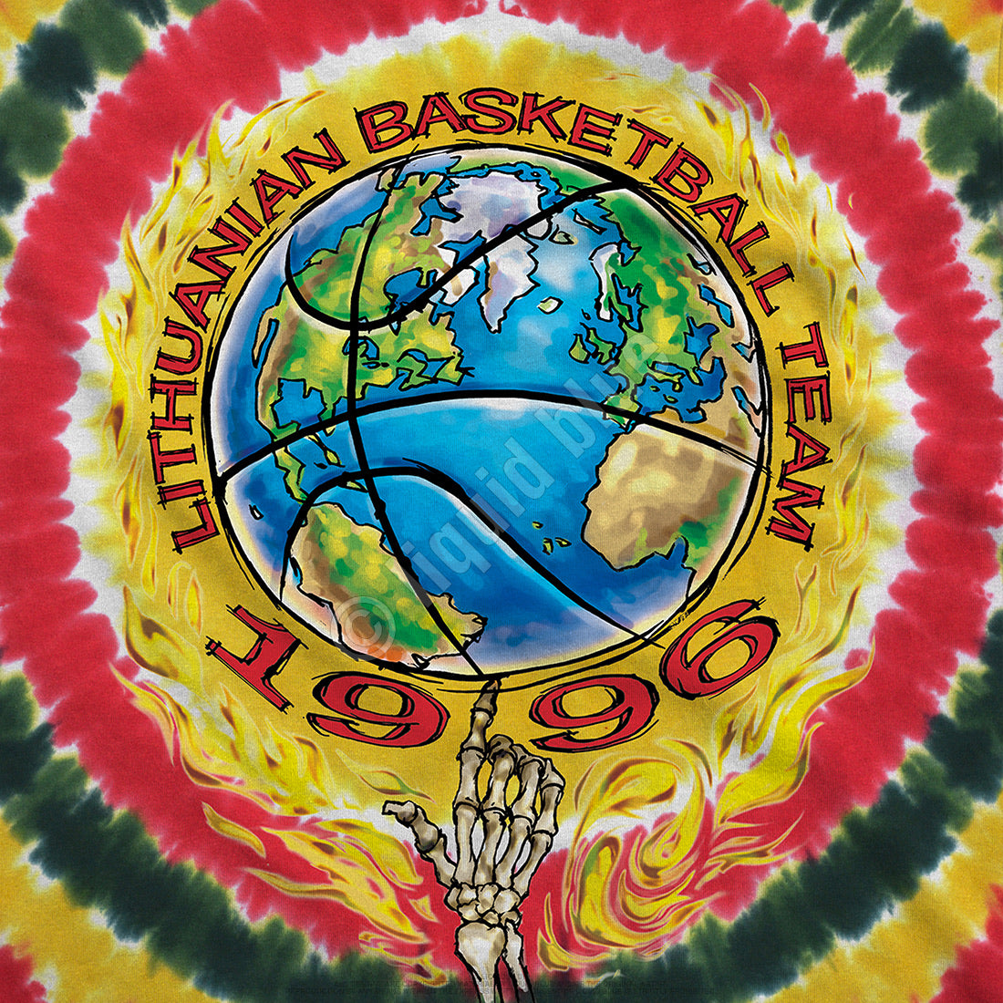 Liquid Blue Lithuania 1996 Olympic Slammin Tie-Dye T-Shirt