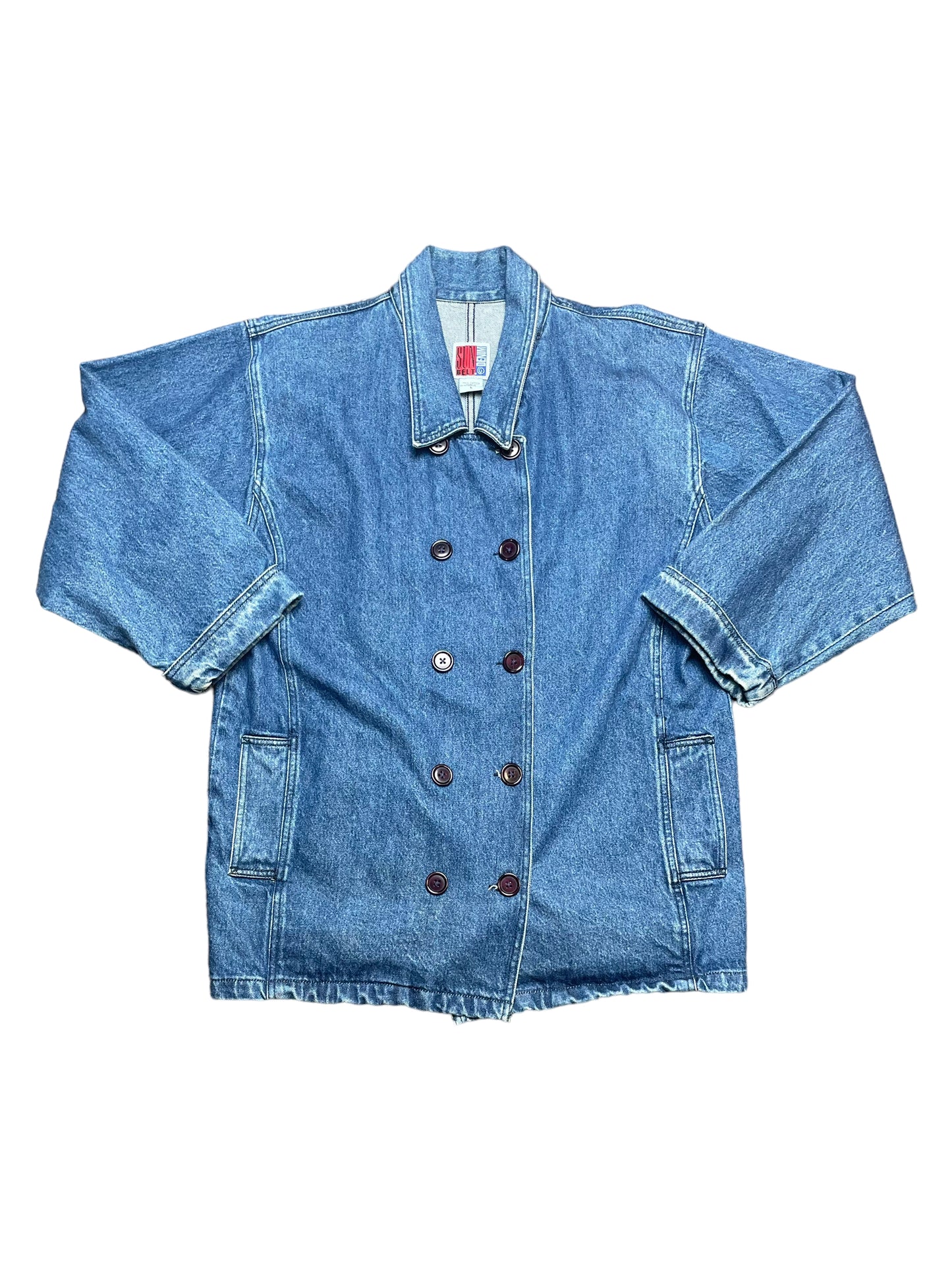 Vintage Sunbelt Denim Trench Coat Large