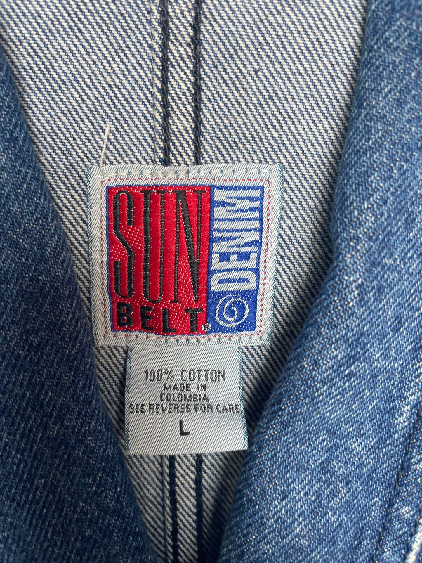Vintage Sunbelt Denim Trench Coat Large
