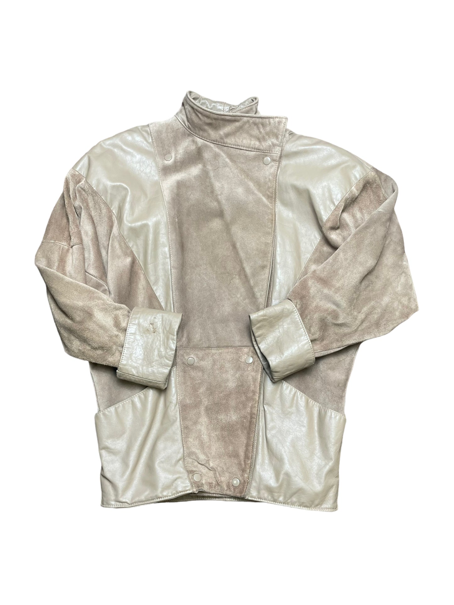 Vintage 80s Comint Tan Suede Leather Jacket XLarge