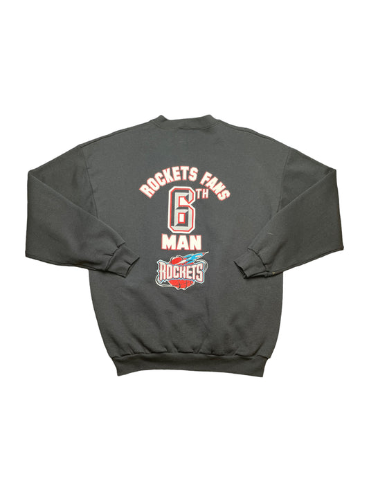Vintage 90s Houston Rockets Gallery Furniture Black Sweatshirt Large