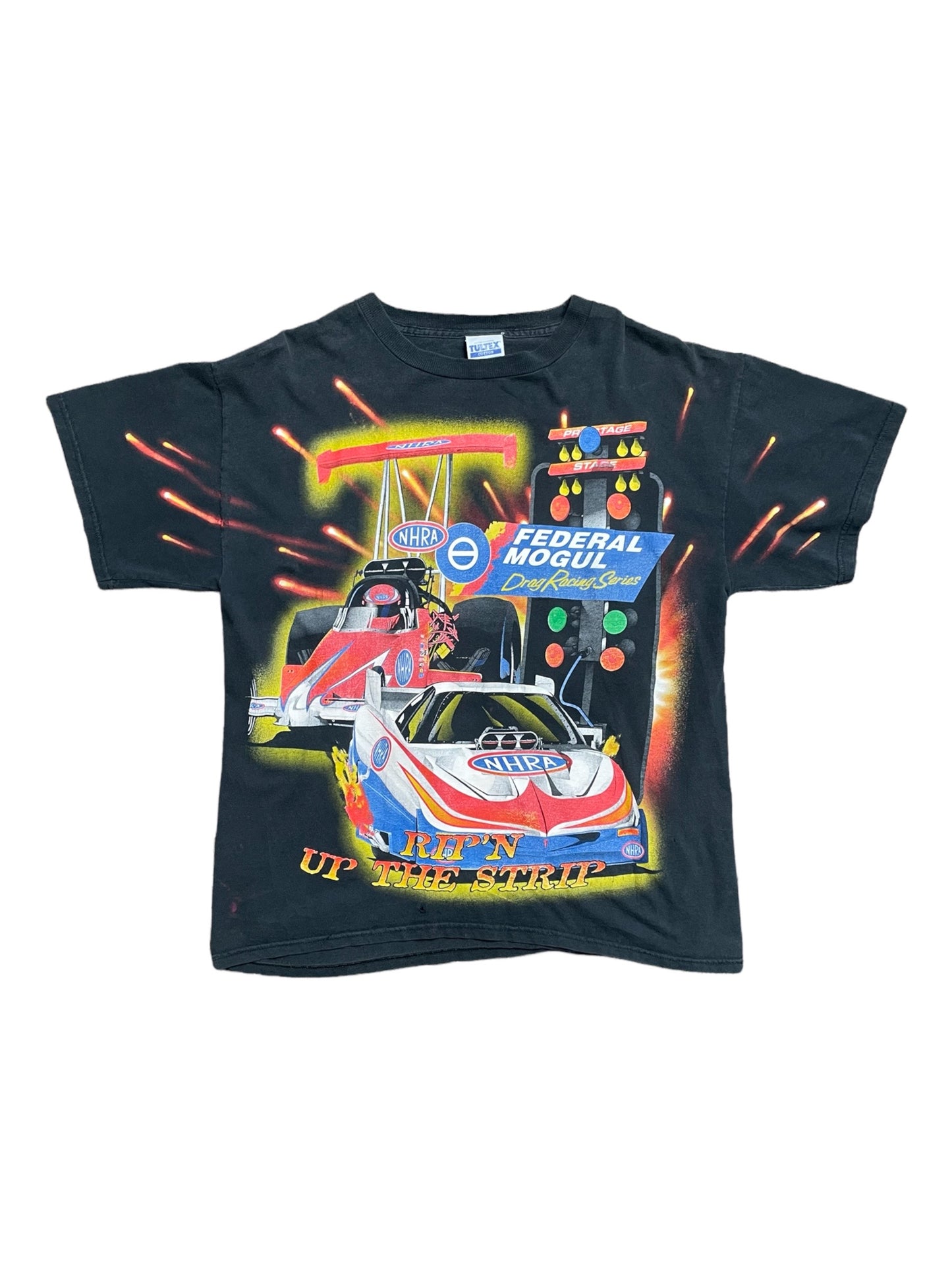 Vintage NASCAR Federal Mogul Drag Racing Series T Shirt Large