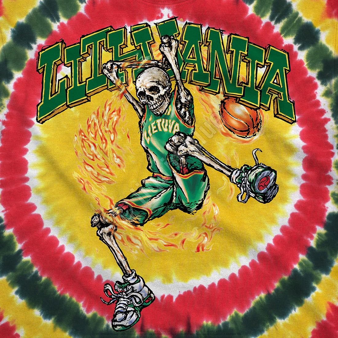 Liquid Blue Lithuania 1996 Olympic Slammin Tie-Dye T-Shirt