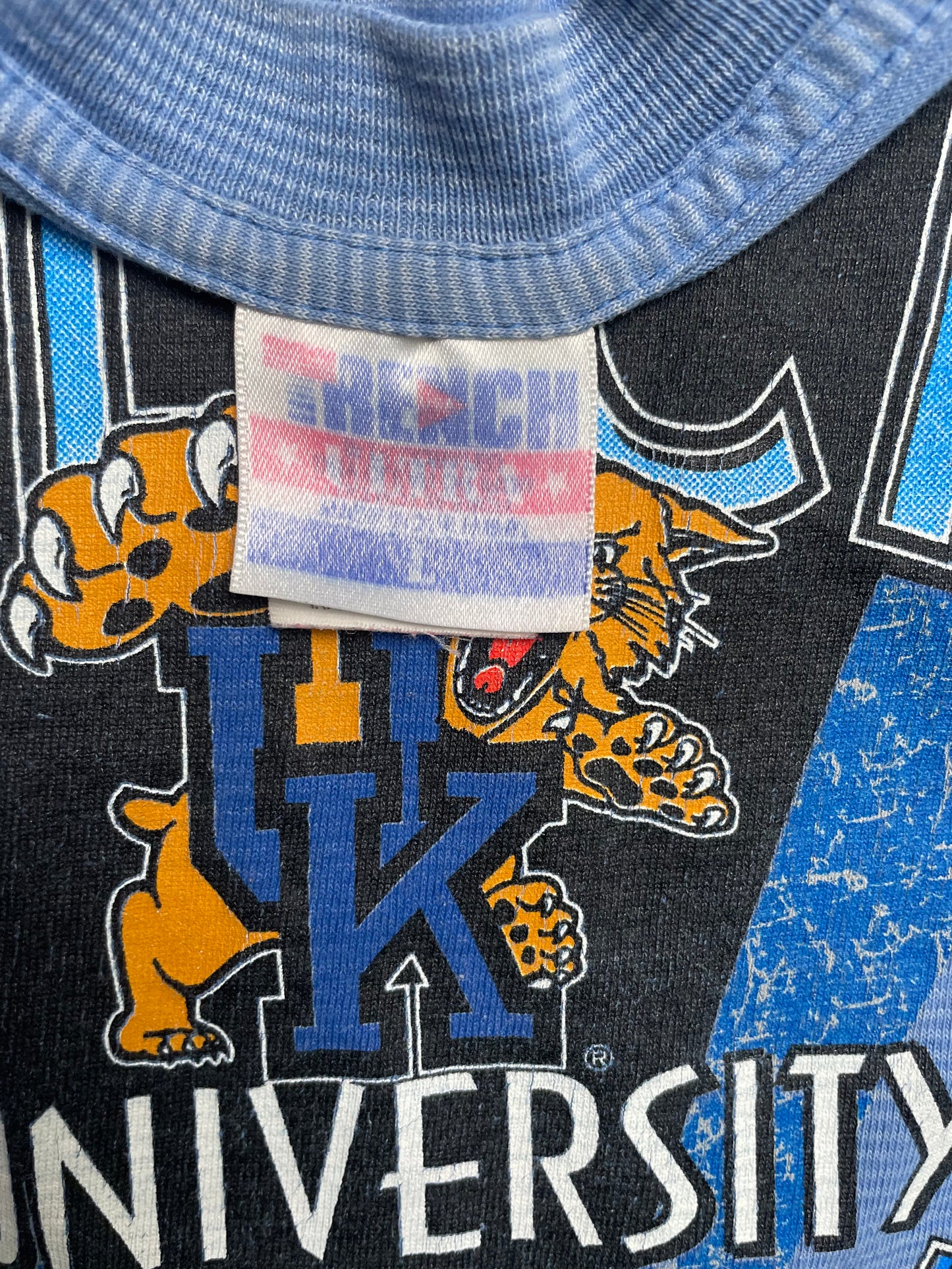 Vintage University of Kentucky Wildcats Striped T Shirt Large