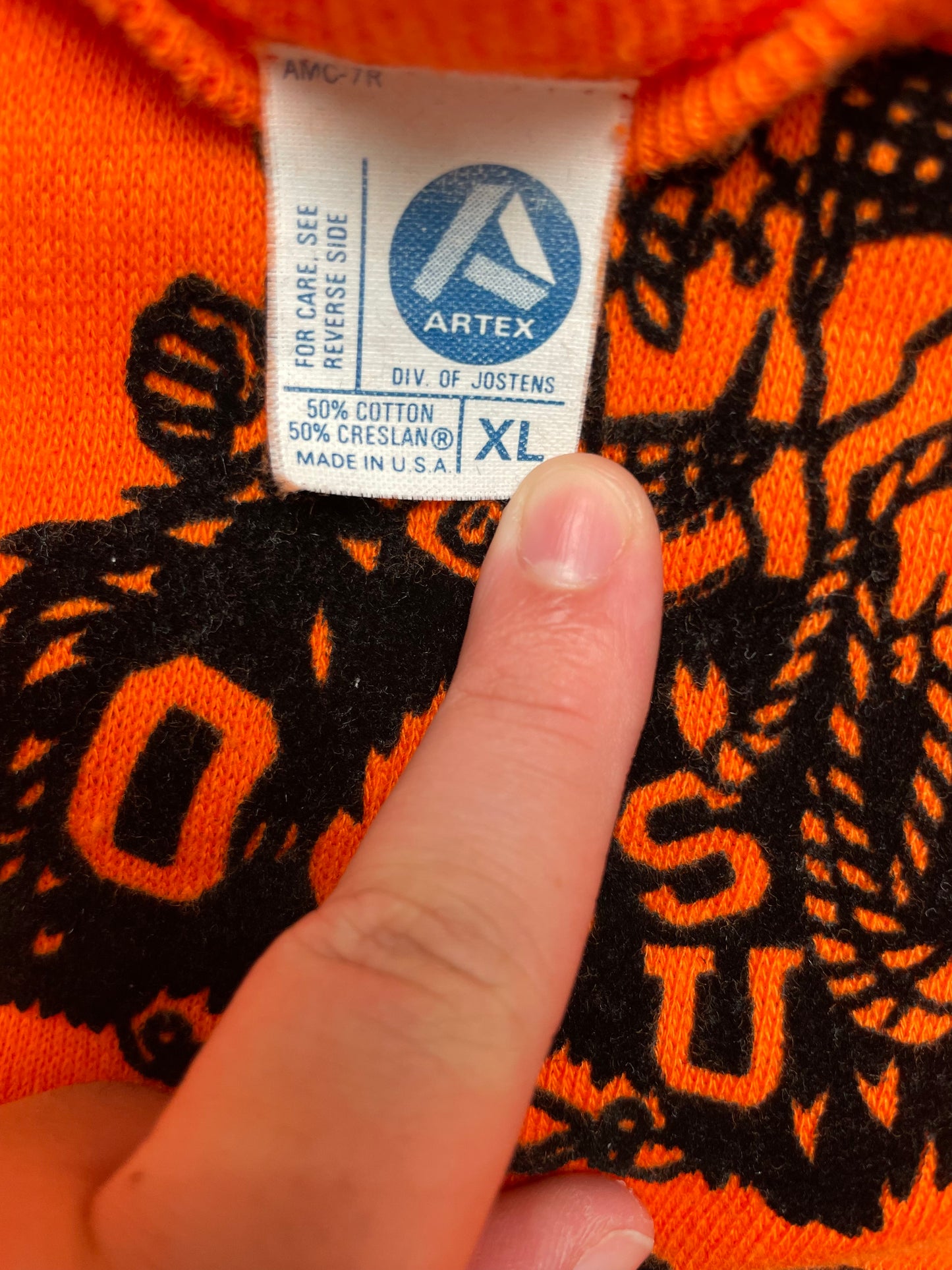 Vintage 70s Orange Oklahoma State Sweatshirt XLarge
