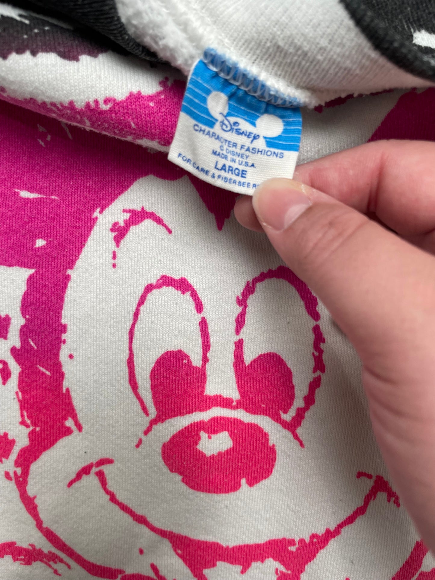 Vintage 90s Mikey Mouse Disney All Over Print Sweatshirt Large