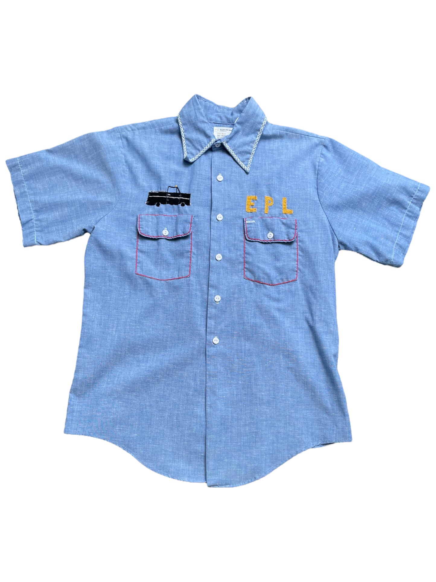 Vintage 80s Big Mac JCPenney Embroidered Chambray Button Down Shirt Small