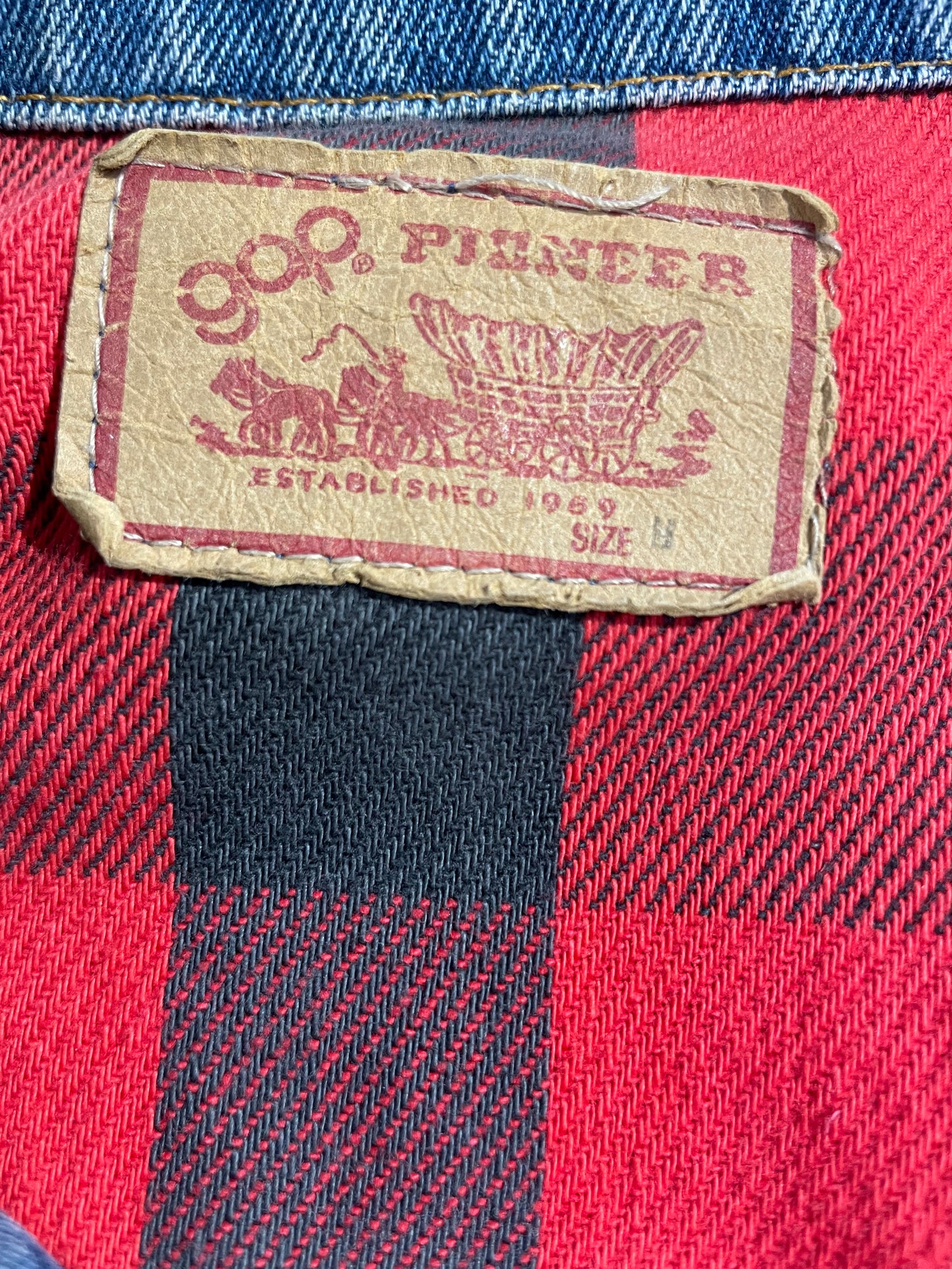 Vintage 80s Gap Pioneer Flannel Lined Denim Jacket Large