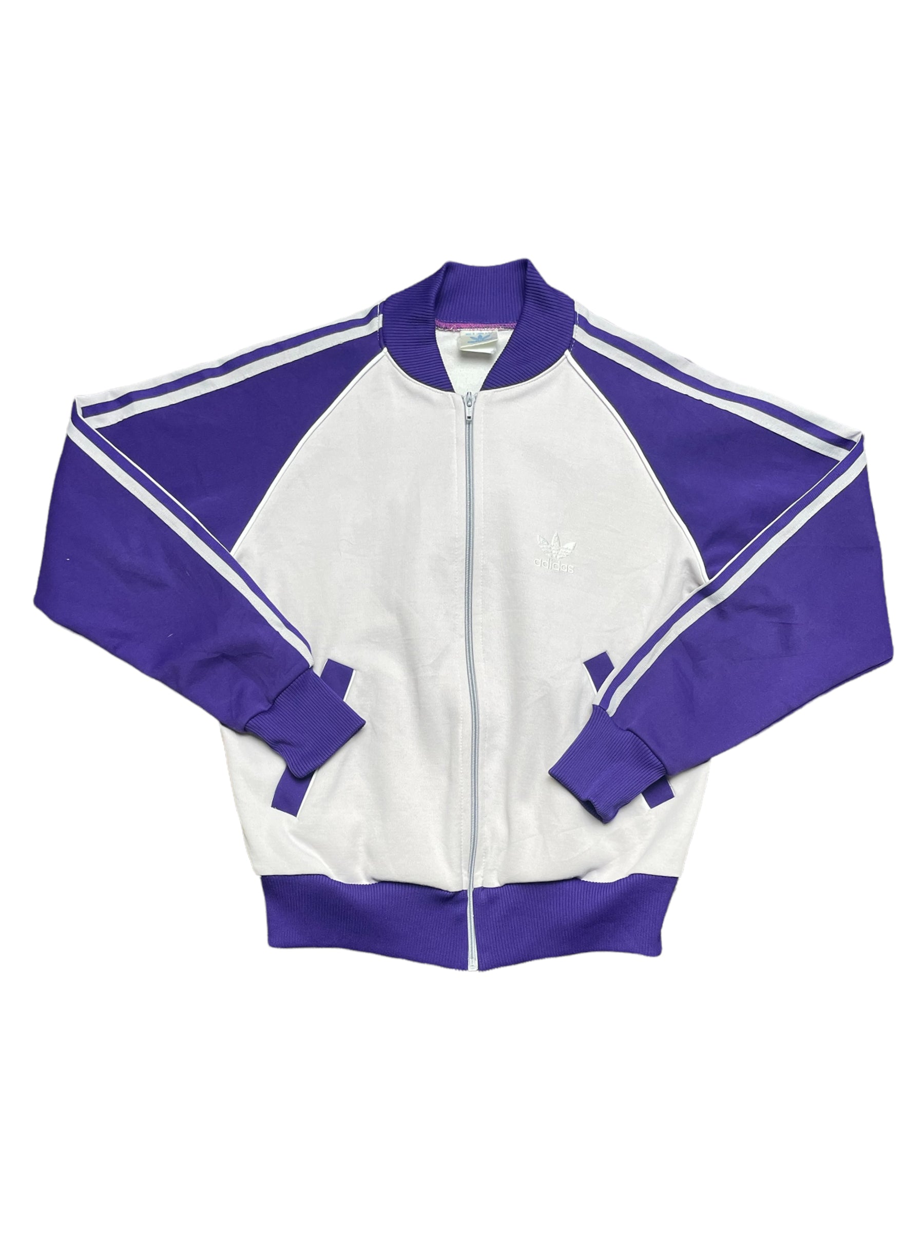 Vintage 80s Purple Adidas Track Jacket Made in Taiwan Small