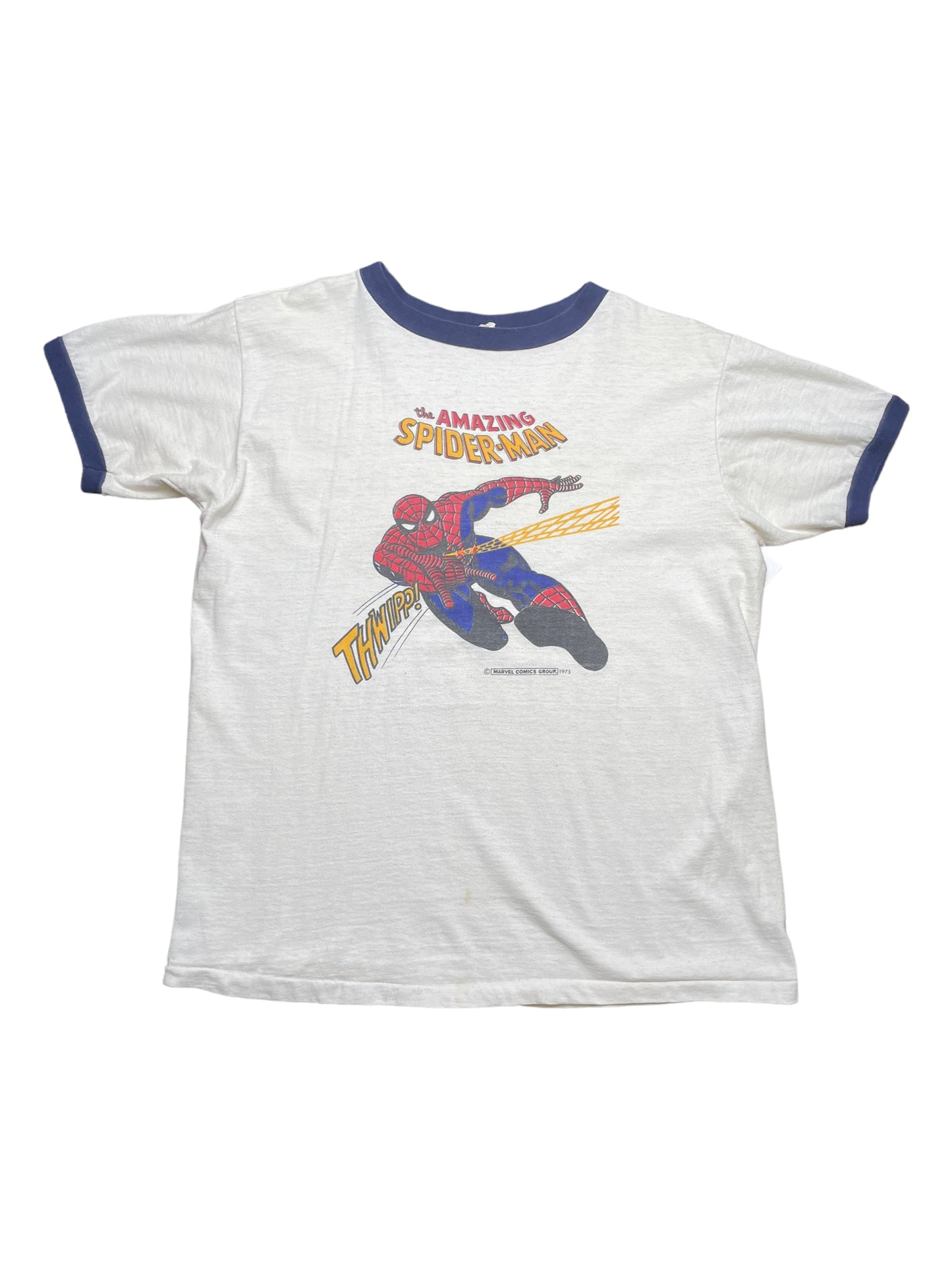 Vintage 1975 Marvel The Amazing Spider-Man Ringer Tshirt Large