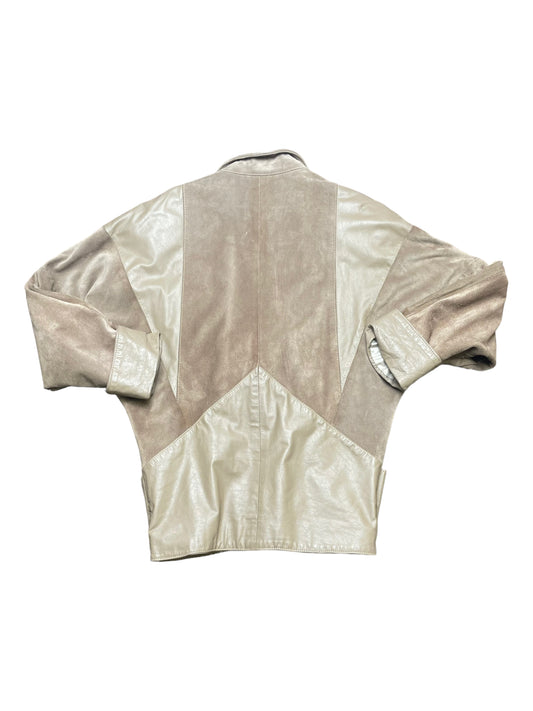 Vintage 80s Comint Tan Suede Leather Jacket XLarge