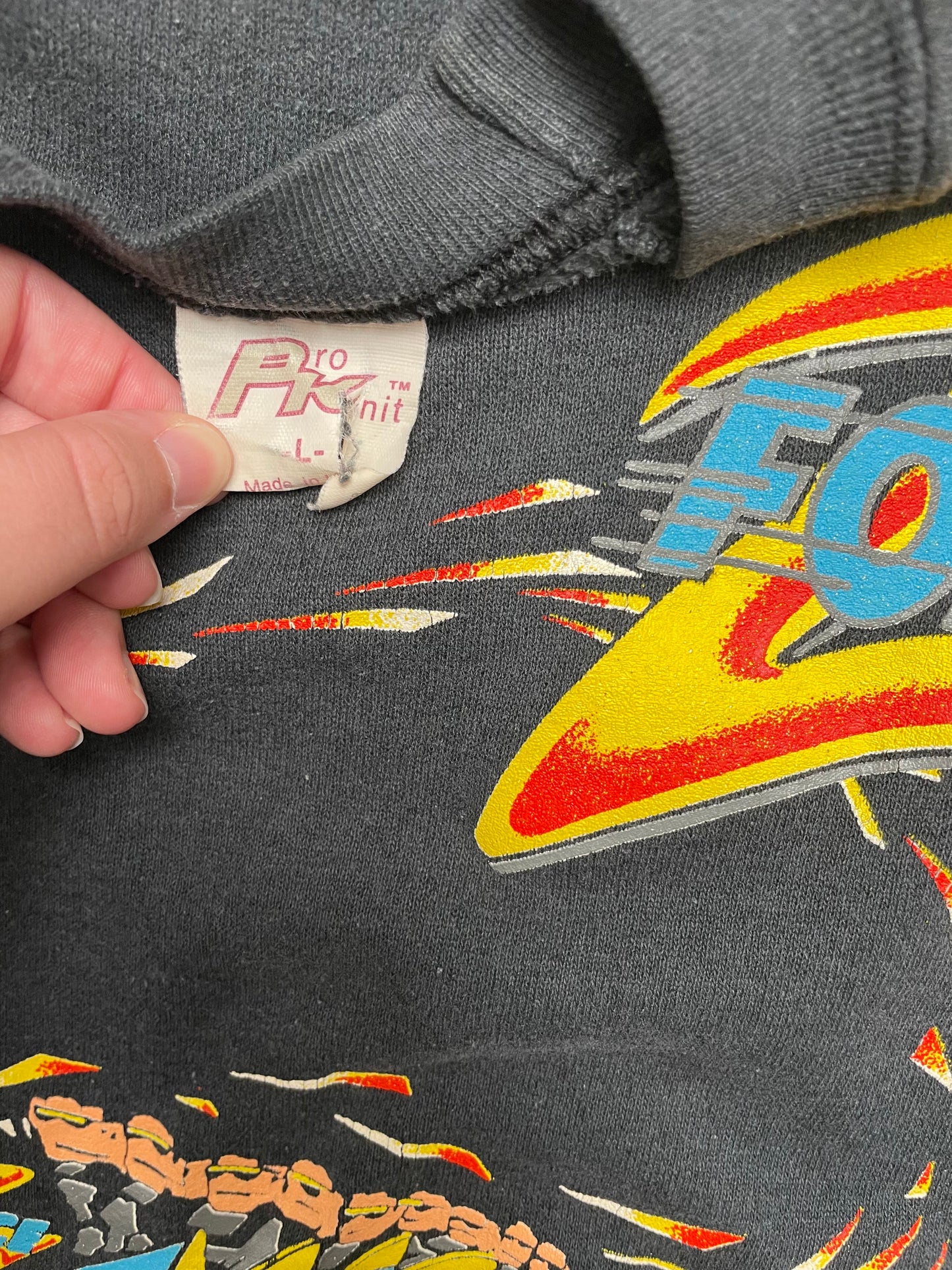 Vintage 80s Six Flags ZForce Ride Advertisement Sweatshirt Large