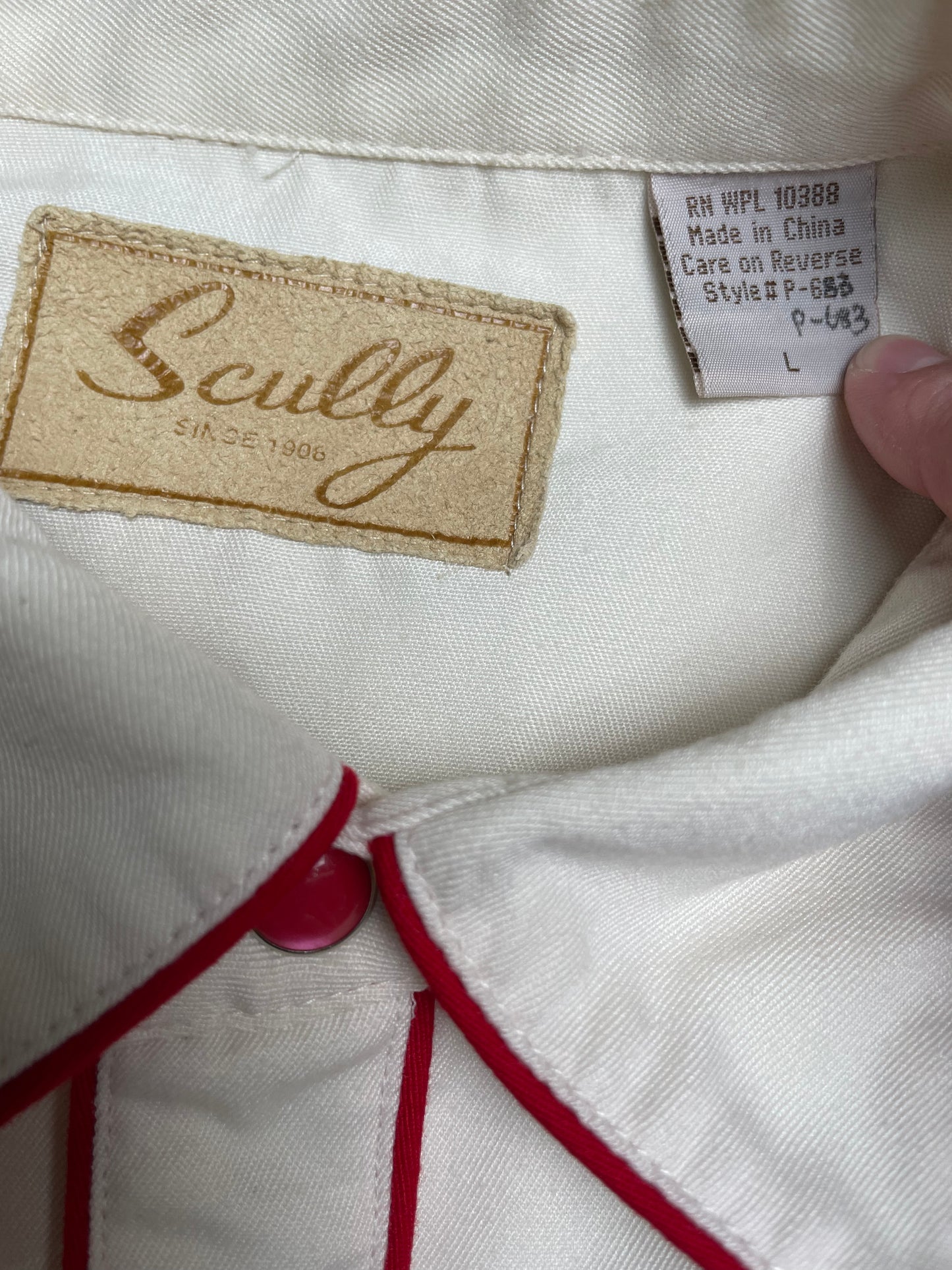 Vintage 90s Scully Embroidered Cowboy Western Button Down Shirt With Pearl Snaps Large