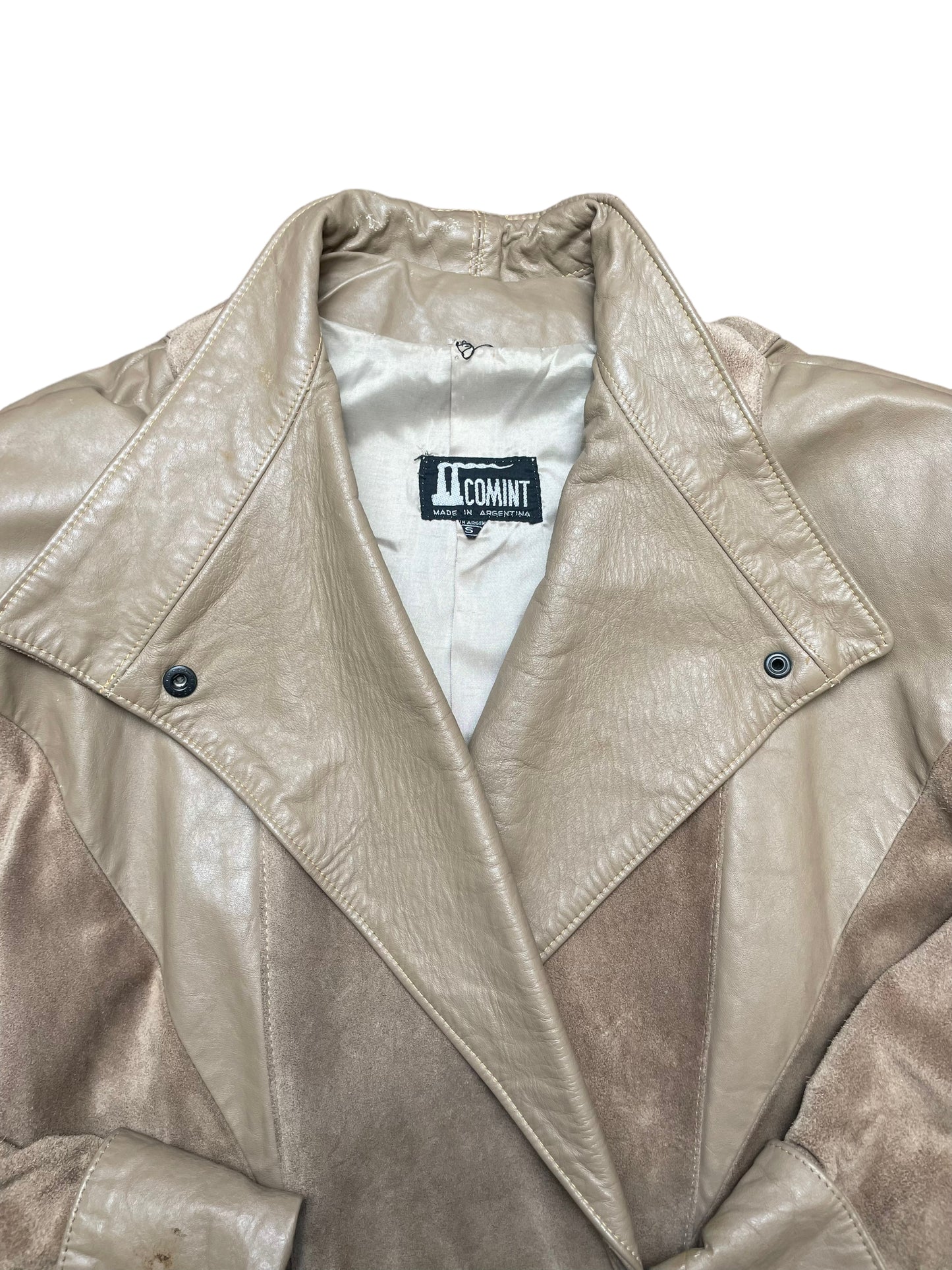 Vintage 80s Comint Tan Suede Leather Jacket XLarge