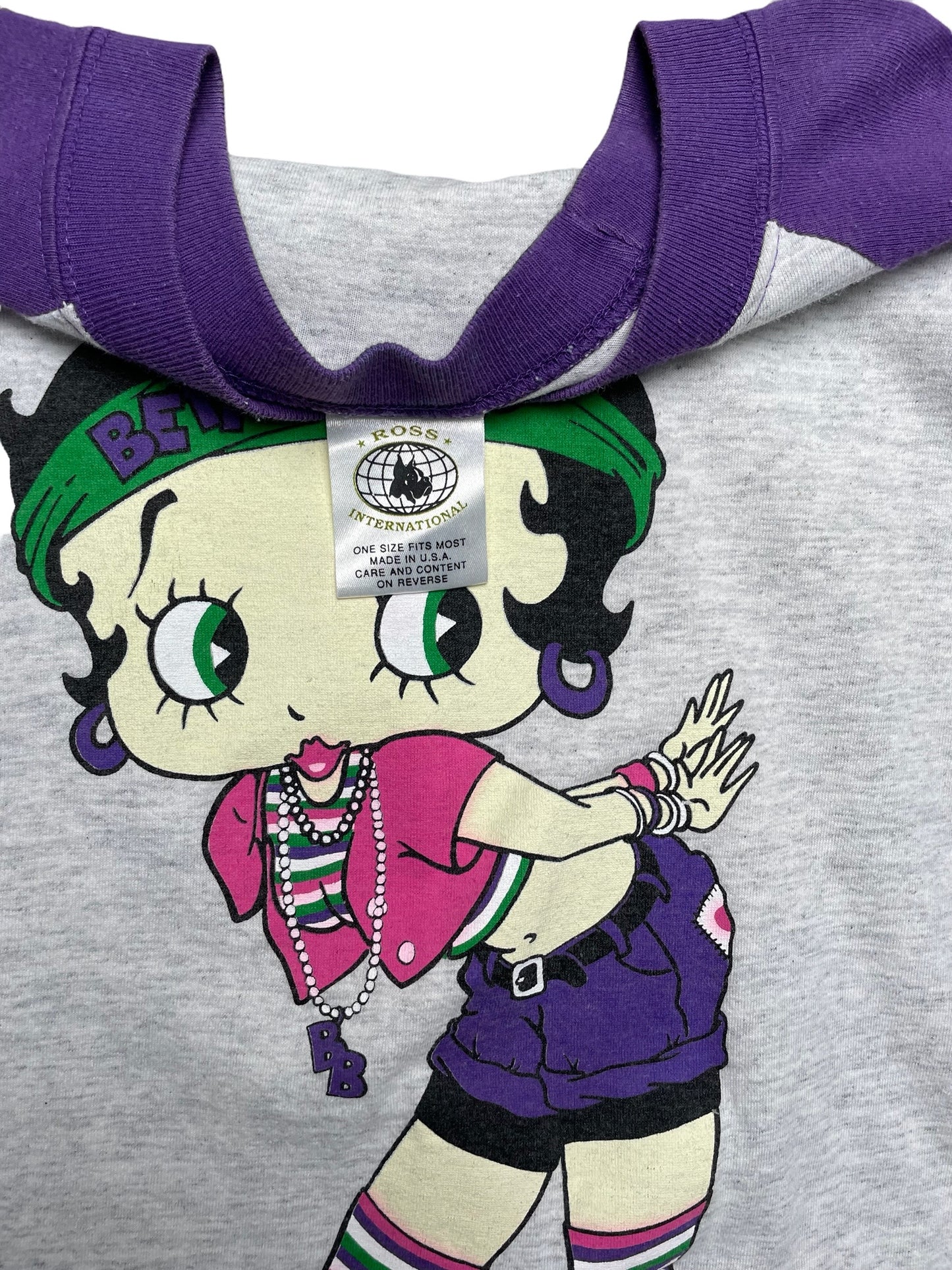 Vintage 1993 Betty Boop Raglan Shirt One Size