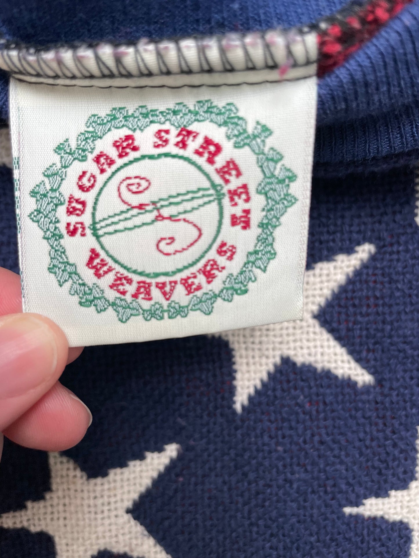 Vintage 80s Sugar Street Weavers American Flag Tapestry Pullover Sweatshirt XLarge