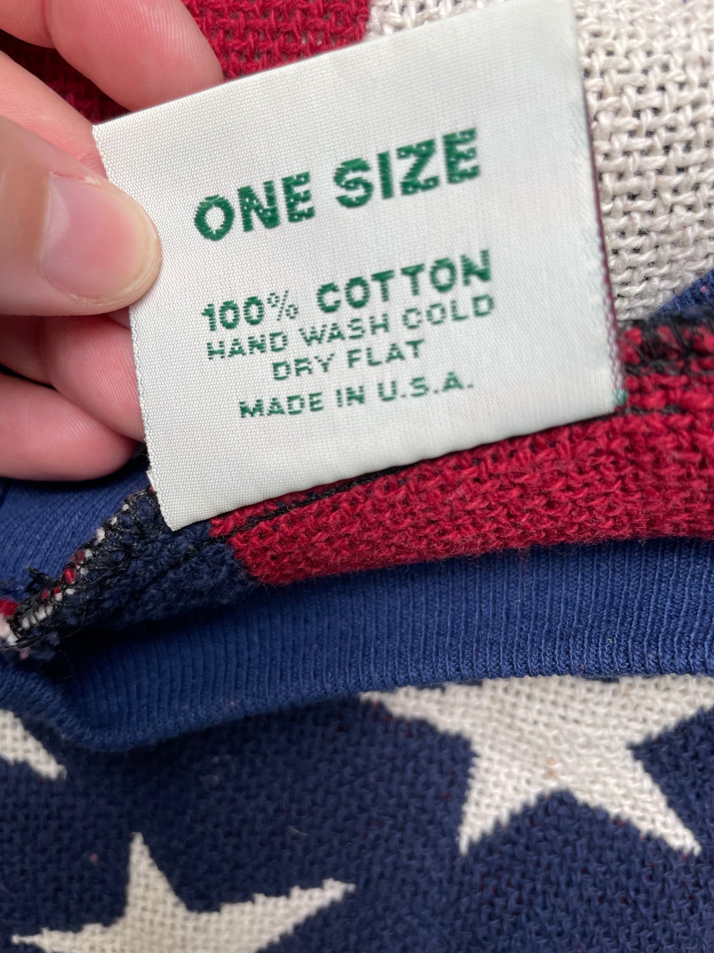 Vintage 80s Sugar Street Weavers American Flag Tapestry Pullover Sweatshirt XLarge