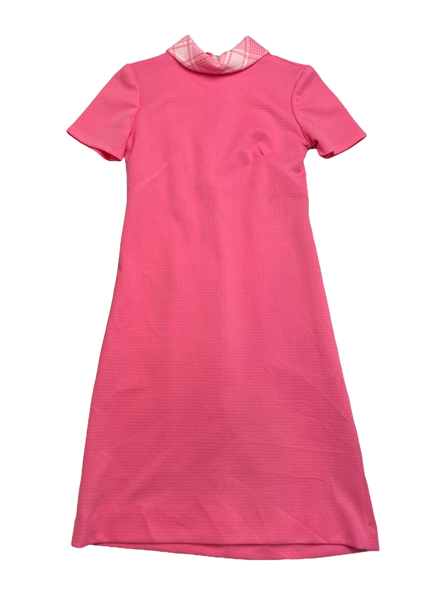 Vintage 60s Collared Pink Mod Mini Dress