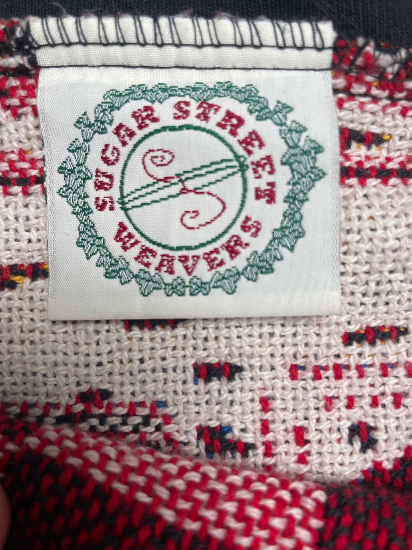 Vintage 80s Sugar Street Weavers Diner Themed Tapestry Pullover Sweatshirt XLarge (one size)