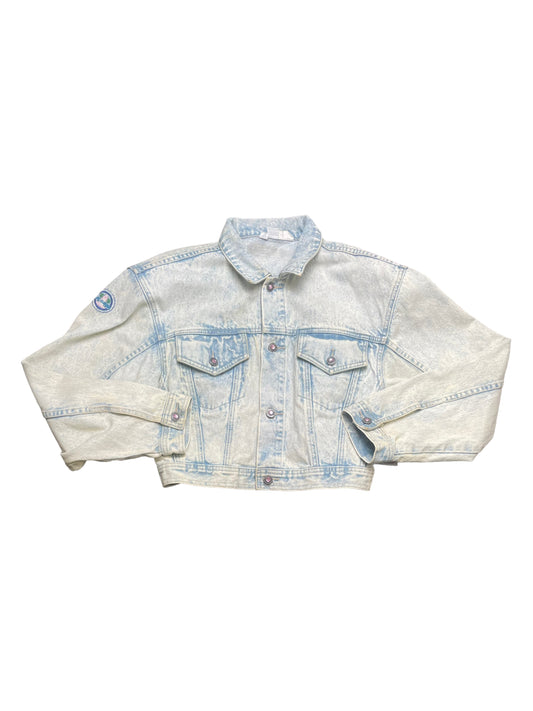 Vintage 80s L.A. Gear Beaded Cropped Denim Jacket Large