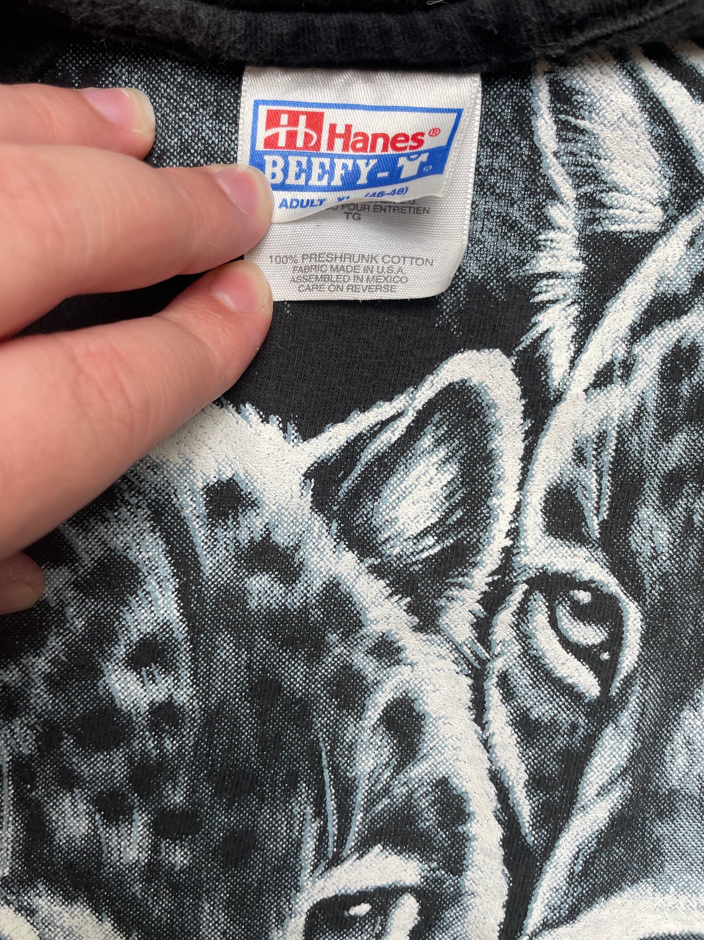 Vintage 90s “Extinction Is Forever” Las Vegas All Over Front and Back Leopard Graphic T Shirt XLarge