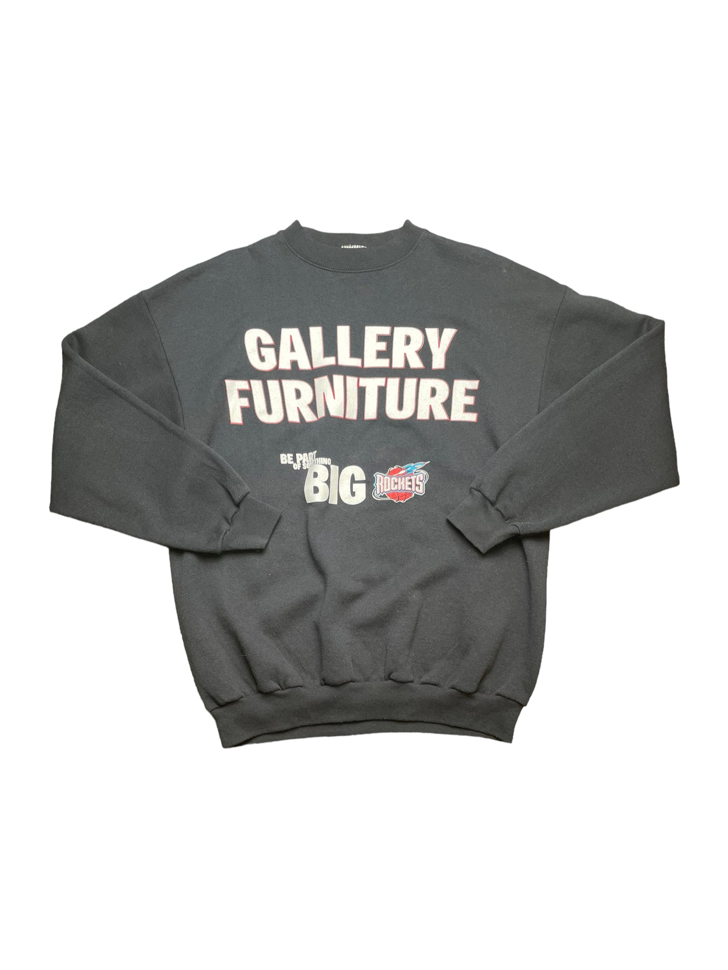 Vintage 90s Houston Rockets Gallery Furniture Black Sweatshirt Large