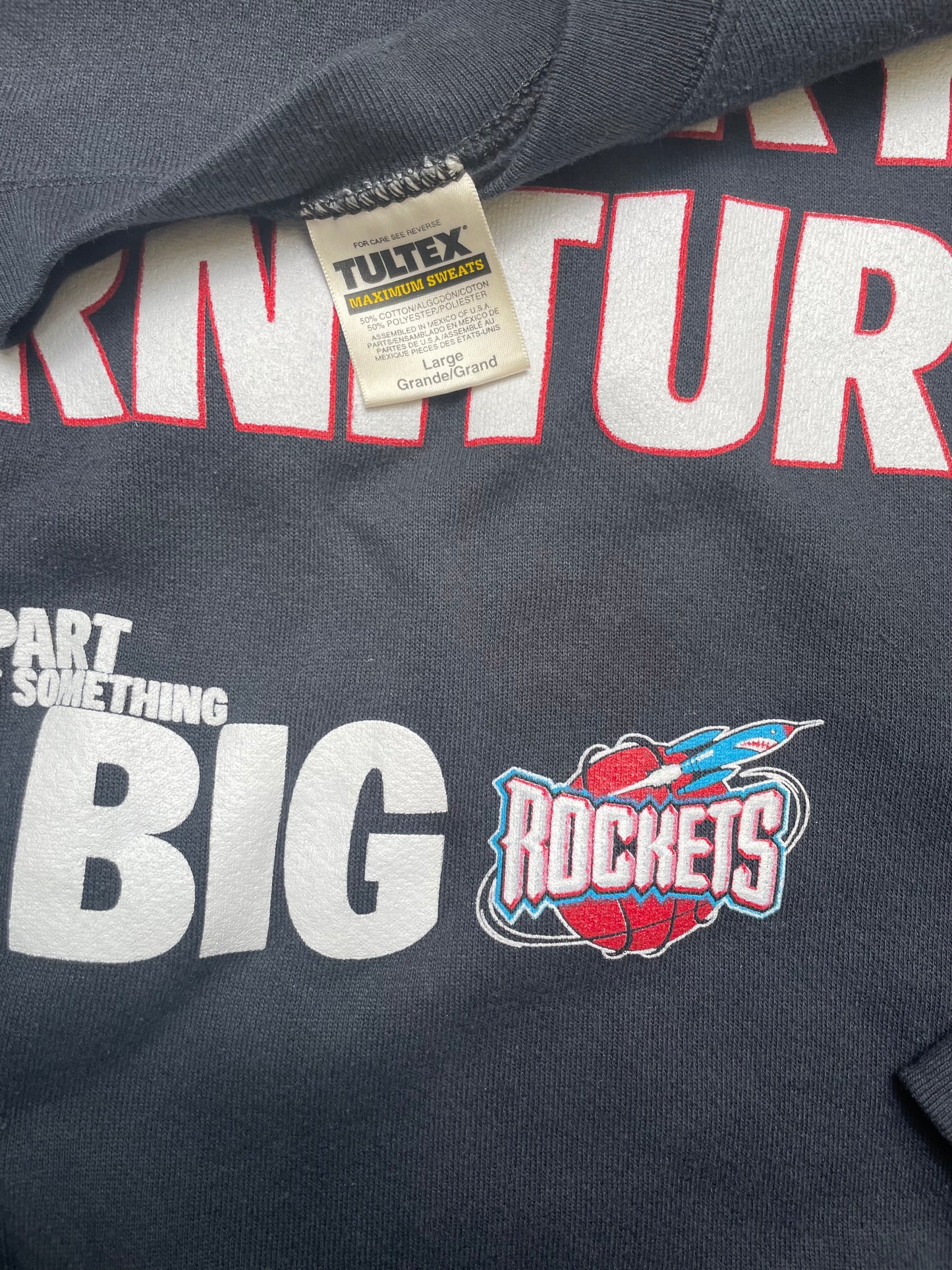 Vintage 90s Houston Rockets Gallery Furniture Black Sweatshirt Large