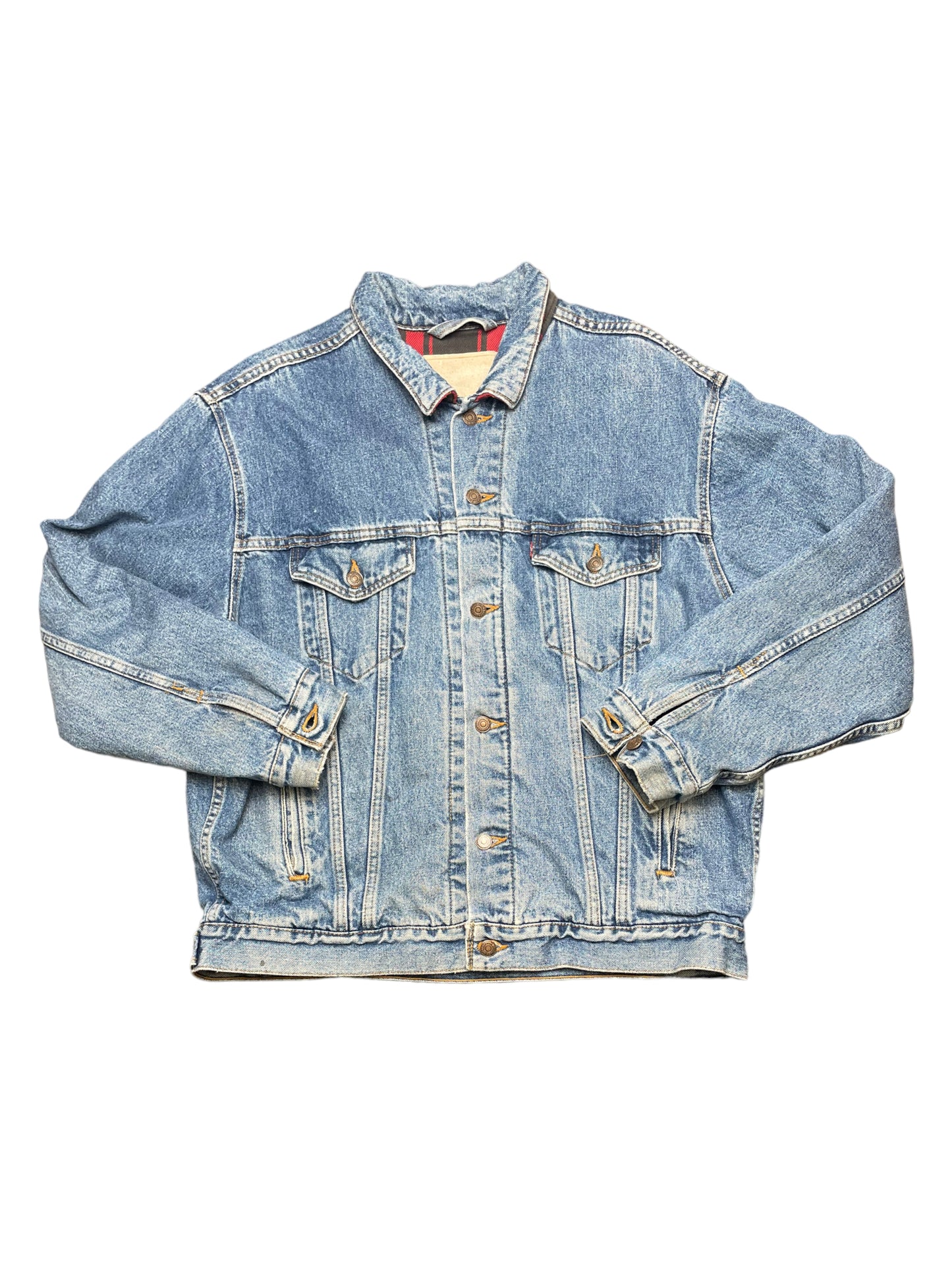 Vintage 80s Levi’s Red Tab Flannel Lined Denim Jacket XLarge