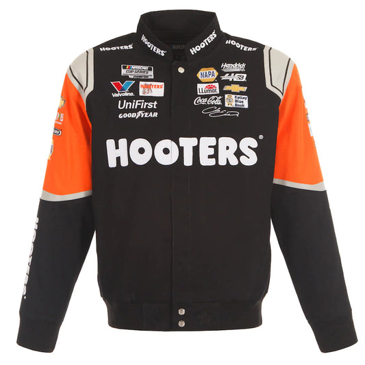 New With Tags NASCAR Chase Elliott Hooters JH Design Full Snap Jacket