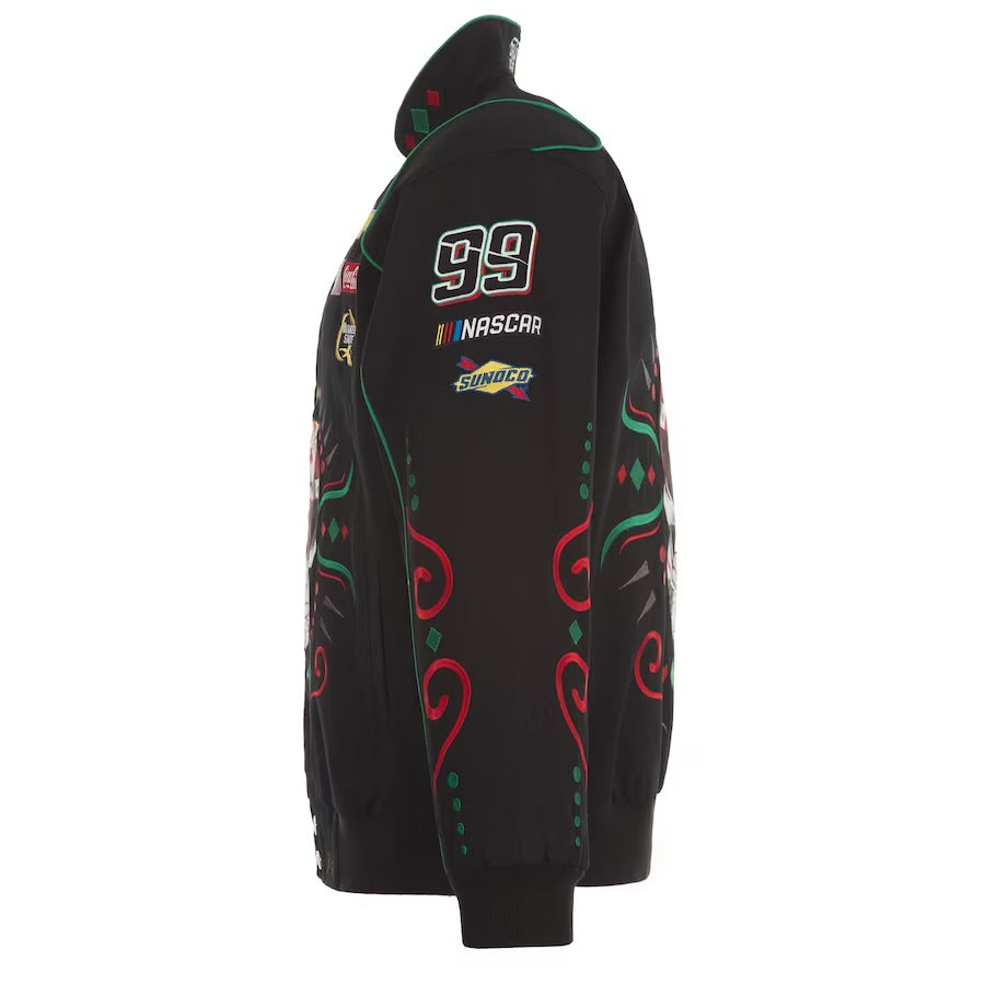 New With Tags NASCAR Daniel Suarez JH Design Sugar Skull Chevy Black Full Snap Jacket