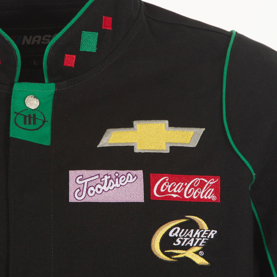 New With Tags NASCAR Daniel Suarez JH Design Sugar Skull Chevy Black Full Snap Jacket