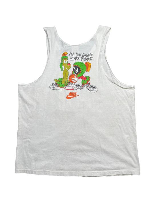 Vintage 1993 “The Scream Team I Presume?” Nike Michael Jordan Looney Tunes Bugs Bunny Marvin the Martian Graphic Tank Top XLarge