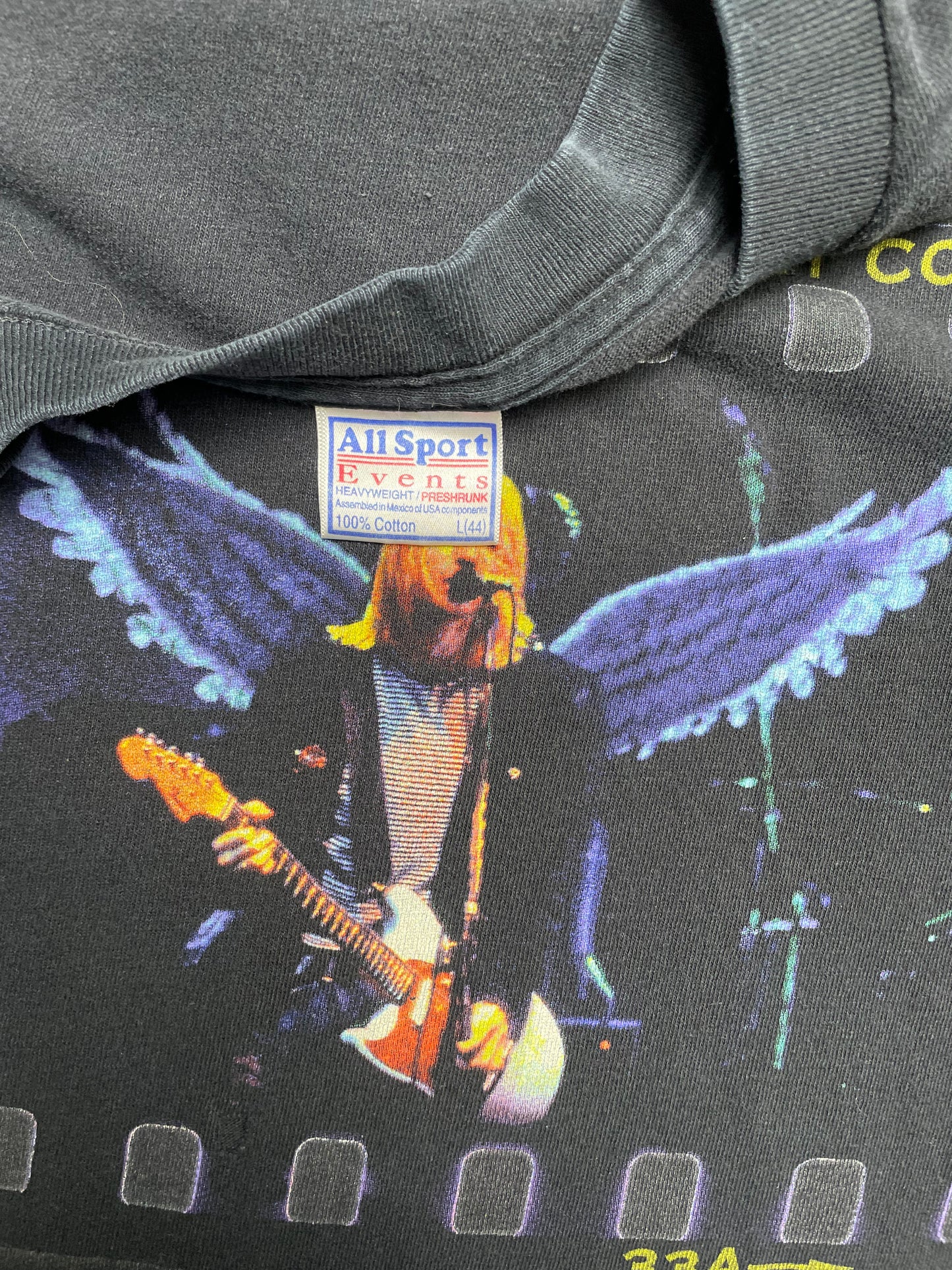 Vintage 1999 Nirvana Kurt Cobain Angel Film Slide Graphic TShirt Large