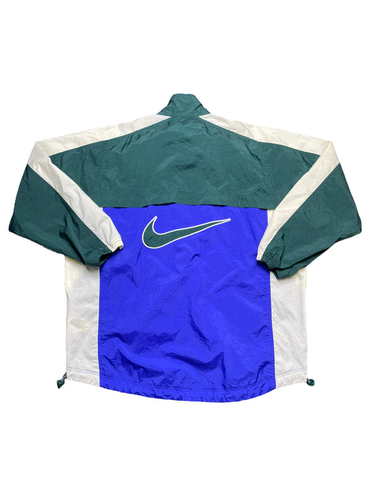 Vintage 90s Nike Center Swoosh Color Block Windbreaker Jacket Large