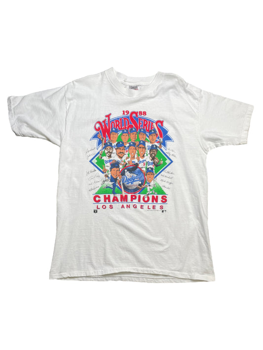 Vintage 1988 L.A. Dodgers World Series Champions MLB TShirt XLarge