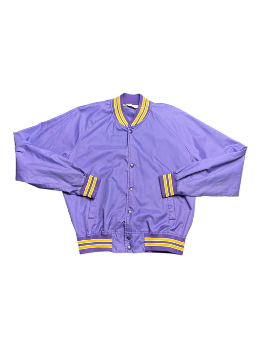 Vintage 70s/80s LSU Chalk Line purple and yellow bomber jacket Large