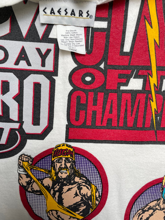 Vintage 1996 World Championship Wrestling WCW Monday Nitro TNT Clash of the Champions Macho Man Hulk Hogan Sting Caesar’s Palace TShirt Large