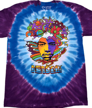 Liquid Blue Jimi Mod Jimi Hendrix Tie Dye TShirt