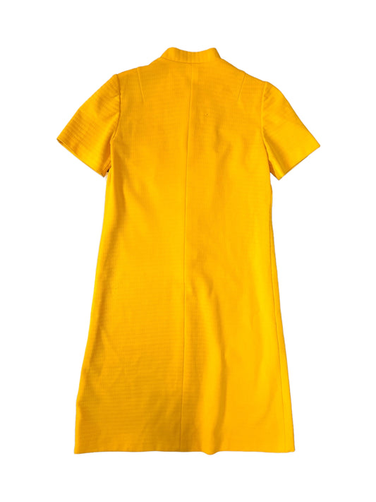 Vintage 60s Yellow Mod Mini Dress With Front Buttons