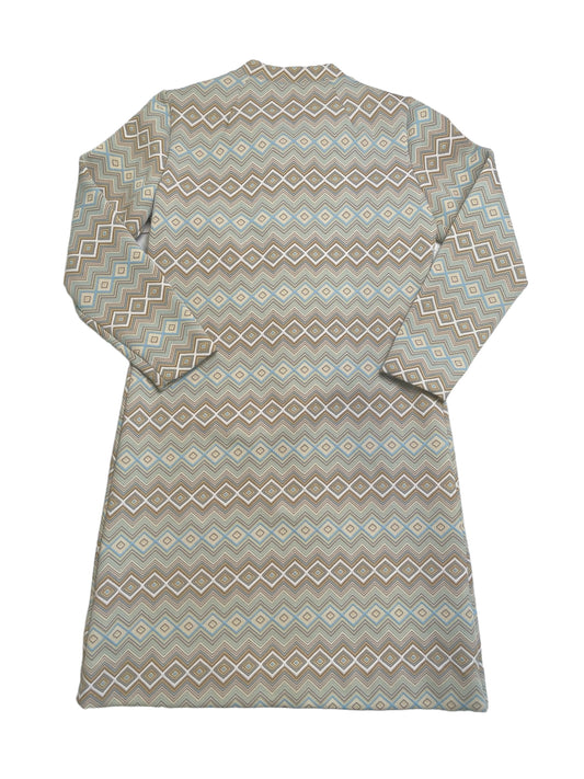 Vintage 70s/80s Diamond Print Long Sleeve Front Zip Up Dress