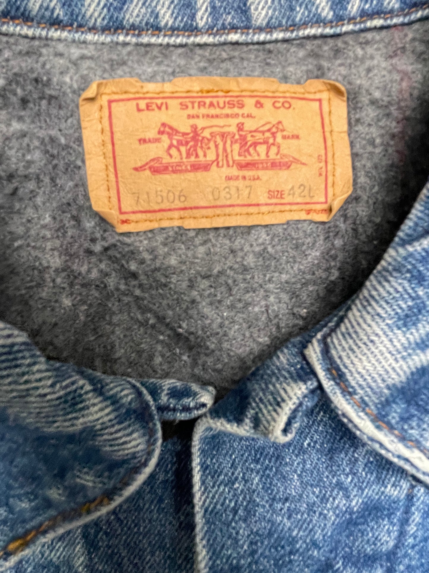 Vintage 80s Levi’s Blanket Lined Denim Jacket Large