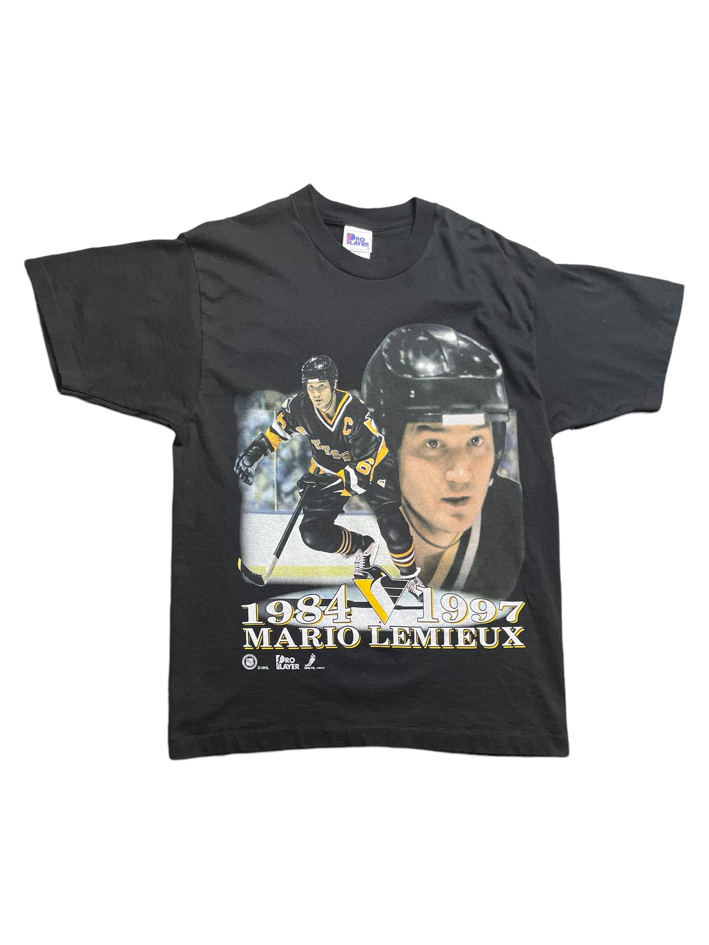 Vintage 1997 Mario Lemieux Penguins #66 NHL Pro Player T Shirt Large