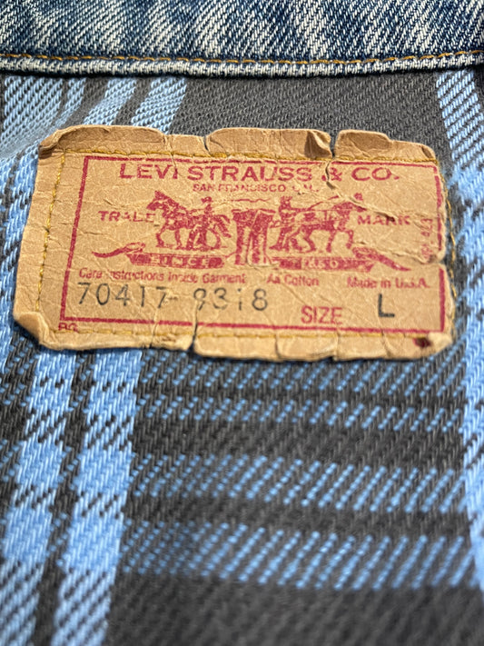 Vintage 80s Levi’s Strauss & Co Flannel Lined Denim Jacket Large